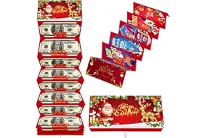 FUFRE Weihnachts-Geld Geschenkkartenhalter mit 10 Fächern, Überraschungs, Kartenhalter Weihnachten, Geldgeschenk Weihnachten, Geldumschlag, Weihnachtskarten Geldhalter für Bargeld (A)