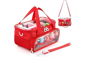 OUKNAK Tragetasche für Toniebox, Aufbewahrungstasche für Tonie Charaktere mit Schultergurt und Griff, Home Outdoor Handtasche für Toniebox 2 Audio Player und Puppen (Rot)