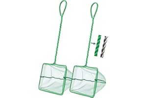 Filhome 2 Pcs Aquarium Fish Net, Fine Mesh Quick Catch Fish Net for Fish Tank (12.6cm) (5 inch)