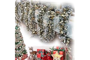 AIXIMA Weihnachten Lametta Girlande,4 Stück x 2 m Weihnachtsbaum Dekoration Girlande,Glänzend Weihnachtsbaum Ornamente,Weihnachtsdeko Lametta für Weihnachtsbaum Weihnachtsfeier (Gold)