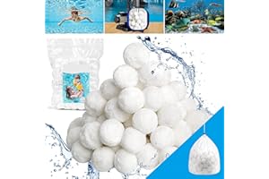 BEKOMIYA 800g Pool Filter Balls for Sand Filter Pump for Above Ground Pool - Reusable Eco-Friendly Filter Balls to Replace Pool Filter Sand - (Equivalent to 28kg of Pool Filter Sand)