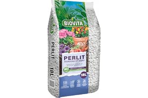 BIOVITA Perlit 18L för Plantor och Blomjord – Naturligt Vulkangestein för Jordförlossning och Luftning – Förbättrar Vattenlagring och Rotväxt – För Såning, Hydroponik och Trädgårdsodling
