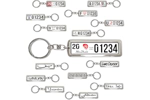 Habii Custom License Plate Keychain – Single or Double-Sided – All Regions & Colors – Personalized Car Plate + Custom Text – Premium Shine – Gift-Ready