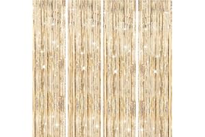 FLETORIN 4 Piezas Cortinas Cumpleaños, Cortina Decoracion Oro Champán, Cortina Metálicas Foil Fringe Decor, Fondo Decoracion Fiesta, Cortinas Metálica Para Decoración Pared Boda Halloween Cumpleaños Fiestas