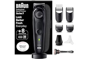 Braun Series 7 Professional Beard Trimmer, with Gillette Proglide Men's Razor, 40 Length Settings, Gifts for Men, 100-min Runtime, BT7440