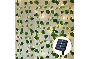 TOPSPEEDER Guirnaldas Luces Exterior Solar, 12m 100 LED Guirnalda de Hiedra Artificial, 8 Modos, Cadena de Luces Impermeable, Decoración para Navidad Festivales Dormitorio Bodas