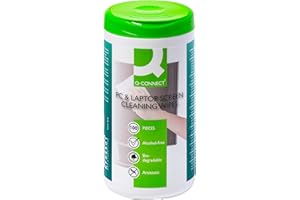 Q-Connect KF04501 - Toallitas limpiadoras para teclado y pantalla (100 unidades)