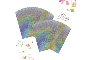 OTCRAFT 100PCS Glimmer Hot Foil, Metallic Variety Beautiful color Toner Reactive Foil, 7.9x11.4inch Hot Stamping Foil,Foil by Laser Printer and Laminator Toner Reactive Foil for Scrapbooking Paper Crafts