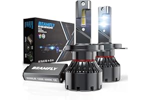 BEAMFLY Bombillas H4 LED 20000LM, 9003 HB2 Lampara Faros Coche Delanteros 12V 120W 6000K Luces Blancas Fuertes