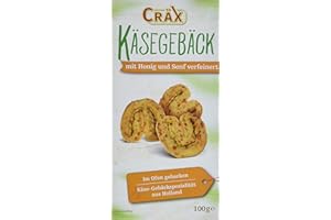 Cräx Cheese Pastry with Mustard and Honey - Crispy Cheese Snacks, Oven Baked - Nibbles, Snack Pastries, Specialities from Holland - Ideal for Party and Home Cinema Evenings - Pack of 10 (10 x 100 g)