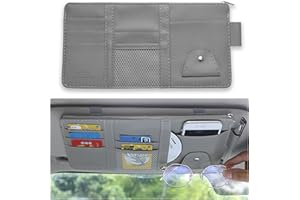 PIACOLNIC Organizador Parasol Coche, Gris Claro Organizador Visera para Auto, Organizador De Visera para Coche, Bolsa De Almacenamiento para Visera Organizador Accesorios Interiores Automóviles