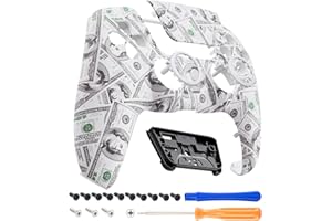 eXtremeRate Luna Redesigned Front Shell Touchpad Compatible with ps5 Controller BDM-010 020 030 040 050, The $100 Cash Money Replacement Custom Touch Pad Cover Compatible with ps5 Controller