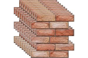 VIGOEXPRESS Wandverkleidung selbstklebend | Selbstklebende Tapete | Ziegelstein Steintapete 3D Optik | Tapete Steinoptik Selbstklebende Wandpaneele für Wohnzimmer | Größe: 30cm x 30cm, 10 Stück | NYBRICK