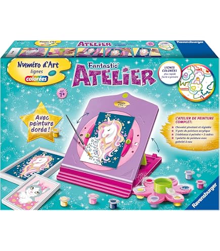 Ravensburger CreArt Kids - Peinture Par Numéros Scintillante 18x24 Cm - Chaton Adorable Avec Son Nounours - Kit Complet Pour Enfants Dès 9 Ans - Effet Pailleté Magique !