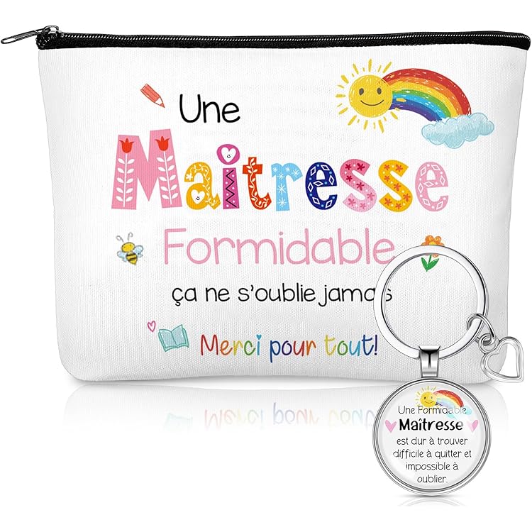 Porte-clés 'Merci Maîtresse' - Cadeau Pour Professeur, Acier Inoxydable, Fin D'année, Noël, Pâques