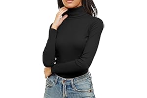 Re Tech UK Womens Jumpers Plain Ribbed Cotton Polo Turtle Roll Neck Tunic Top Long Sleeve Sweatshirt Ladies Winter Clothes Pullover Sweaters