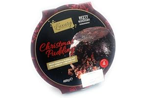 AKEDE Betty Winters Luxury Christmas Pudding festive | A Luxurious Pudding With Juicy Sultanas, Cider and Rum. | Christmas Food, 400g - Serves 4