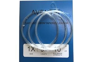 Aventik 3 PC Pack Pro Looped Premium Fluorocarbon Tapered Leader Freshwater/Saltwater 9ft Fly fishing X0 to X7 (2X-8LB)