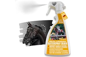 EMMA Spray glitterato per cavalli argento I Spray per criniera per cavalli I Spray per la cura del manto Spray glitterato I Spray per lucentezza I Spray per coda per cavalli I per manto glitterato 500ml