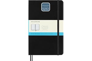 Moleskine - Classic Expanded Dotted Paper Notebook - Hard Cover and Elastic Closure Journal - Color Black - Size Large 13 x 21 A5 - 400 Pages