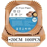 MIOPEN Baking paper for hot air fryers, 100pcs Airfryer baking paper, non-stick, oil resistant, water resistant