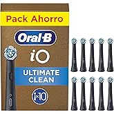 Oral-B Series iO Ultimate Clean Cabezales De Recambio Originales, Pack de 10 Recambios Negros Para Cepillos De Dientes Eléctr