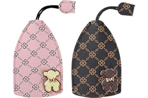 Umimiss Leather Key Bag - 2 Pcs Key Pouch, Keyring Pouch, Pu Key Covers for House Keys, Car Key Pouch, Waterproof Pull Type Key Cover for Men Women, Creative Pull-out Cute Large-capacity Car Key Case