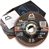 Merryland 10 Pieces Roughing Disc 115 X 6.0 Metal Steel Iron Stainless | 115 mm Angle Grinder, 4.528 X 0.2 X 0.88 Inch Disc G