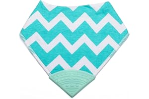 V&D HOME - Baby and Toddler Dribble Bib with Teether | 0-18 month Teething Bibs for Baby and Toddler | 100% BPA & Pthalate Free | Bandana bib with teether