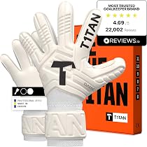 T1TAN Legend White-Out Gants De Gardien De But - Latex Allemand, Protection Doigts