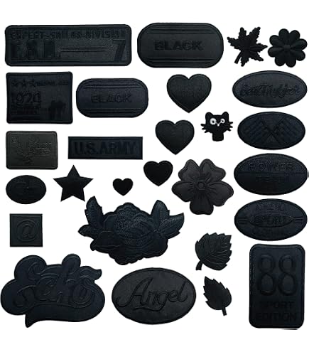 KRYMSON Opstrijkbare Leren Patches – 20 Stuks – Zwart – Ster, Vlinder, Vuist – Voor Kleding, Hoeden En Tassen – Makkelijk Aan Te Brengen