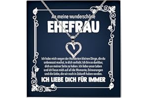 22Feels Echt Silber 925 - Originelle Schmucksets für Ehefrauen - Herz Halsketten mit Botschaftskarten Made In Germany