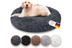 Belune® Hundebett [mit waschbarem Bezug] - Das Original - [S, 70cm, Dunkelgrau] Hundekorb, Katzenbett, Hundekörbchen, Dog Bed, Flauschiges Hundebett für große, mittelgroße & kleine Hunde