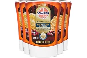 ‎SAGROTAN Sagrotan Hygiene Seife Hautpflege Formel, Frosted Citrus, Limitierte Edition, 5x250ml