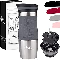Milu termomugg isolerad mugg kaffe mugg to go - 370ml 100% läckagesäker - dricksmugg av rostfritt stål - bilmugg…
