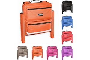 AbleWear Mobility Scooter Bag with Crutch Pockets – Orange | Mobility Scooter Accessories | Expandable Storage | Disability Aid | Scooter Bag | Electric Mobility Scooter Bag | Bag for Mobility Scooter