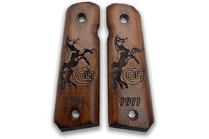 ZIB GRIPS Colt 1911 Pistol Grip, Full Size 1911 (Government/Commander) Impugnatura per pistola in noce fatta a mano in legno di noce Ars.44