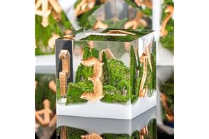 KERWELLSI Mountain Forest Resin DND Dice Set D&D with Gift Box, 7Pcs Natural Sharp Edge Dungeons and Dragons Polyhedral & RPG Dice, D and D Dice Role Playing Game D20 D12 D10 D8 D6 D4 Dice