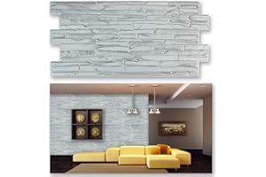Grace Baltic - Paneles de pared 3D para decoración de pared interior no adhesivos, finos y elásticos, de PVC, Oro (10 piezas / 4.6 m2) (14, Cuarcita Gris)