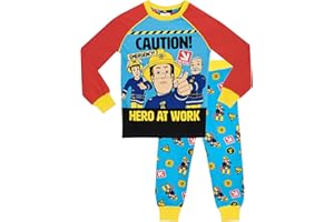 Fireman Sam Pijama para Niños Sam el Bombero Ajuste Ceñido
