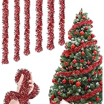 Ghirlanda Orpelli Natale 6 Pezzi Da 2m Argento - Decorazioni Per Albero, Scale E Casa, Fai Da Te - Foto 9