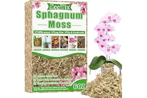 ZeeDix 170g Sphagnum Moos für Pflanzen, Natürliches Langfaser-Sphagnum-Torfmoos in Großpackung für fleischfressende Pflanzen, Orchideen, Sukkulenten und Reptilien (12L hydratisiert)