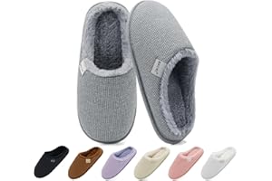 ONCAI Zapatillas Casa Mujer Espuma de Memoria Algodón Pantuflas para Invierno Peludo Faux Fur Imitación Forro de Sintética Suela de Goma Antideslizante EU Talla 36-43
