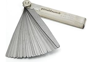 PIMALDAUM® MM Spezial DIN 2275 - Calibre de espesores 32 cuchillas, 0,03-1,00 mm, para medir y probar de forma fácil y precisa anchos de huecos, espesores y distancias/huecos