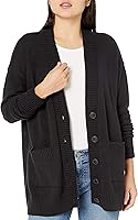 The Drop Women's Standard Carrie Oversized Button Front Patch Pocket Cardigan Sweater