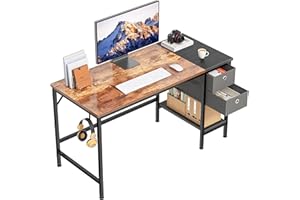 HOMIDEC Scrivania per computer, tavolo da ufficio con cassetti scrivania per scrittura di studio per la casa con ripiani di stoccaggio, scrivanie e postazioni di lavoro per ufficio a casa camera da