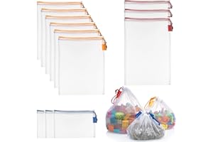 Reofrey 12 Pcs Sacs En Filet Réutilisables, Lavables Sacs De Stockage De Fruits Et Légumes, Pour Le Shopping Et Le Stockage Pour Fruits, Légumes, Jouets, épicerie Et Supermarché