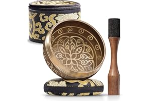 Campana Tibetana – Campane Tibetane per Meditazione – Campana Tibetana Originale per la Purificazione – Silent Mind – Include un Cuscino, Bastoncino con Impugnatura a Matita e Scatola di Conservazione