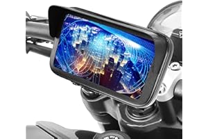 Turnaroundtech Support Telephone Moto Etanche avec Chargeur 2.1A Coque avec Visiere antireflet valable pour Les Smartphones jusqu'a 7,5" Fixation de Guidon incassable à Double vis