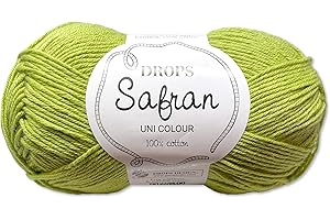 Frida's Wollhaus Drops 50 g de coton safran pour bébé - Fil d'été pour tricot et crochet - 43 couleurs (31 - Vert pomme)